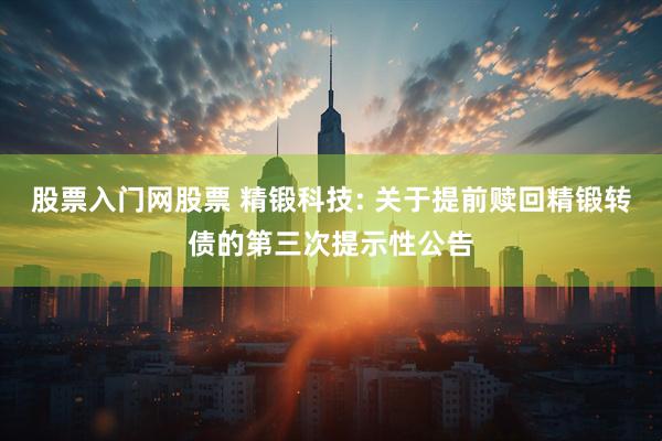 股票入门网股票 精锻科技: 关于提前赎回精锻转债的第三次提示性公告